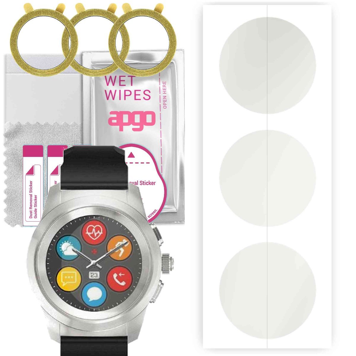 3x Folia hydrożelowa MATOWA do MyKronoz ZeTime Regular - apgo Smartwatch Hydrogel MATTE Protection Ochrona na ekran smartwatcha