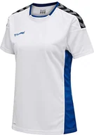 Koszulki i topy damskie - Hummel damska koszulka, koszulka z długim rękawem i wzorem w stylu S/S, kolor biały/True Blue, XL 204921-9368 - miniaturka - grafika 1