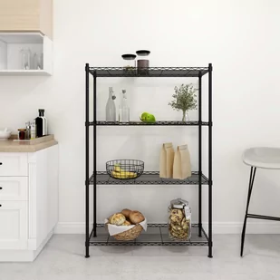 vidaXL 4-poziomowy regał, 90x35x137 cm, czarny, 200 kg 324622 - Szafy i regały magazynowe - miniaturka - grafika 1