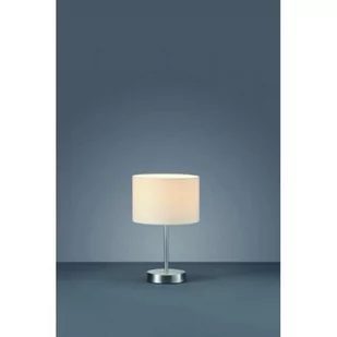 Trio Leuchten 501100101 lampka stołowa, matowy nikiel, abażur z białego tworzywa, bez źródła światła 1 x E14 maks. 40 W,  20 cm, wysokość 32 cm - Lampy stojące - miniaturka - grafika 1