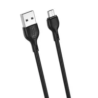 Kable USB - XO Kabel NB200 USB - microUSB 1,0m 2.1A czarny - miniaturka - grafika 1