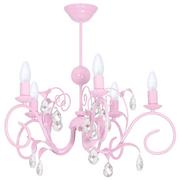 Lampy sufitowe - Milagro Plafon LAMPA sufitowa MIA 1070 świecznikowa OPRAWA z kryształkami crystal jasnoróżowa 1070 - miniaturka - grafika 1