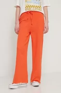 Spodnie damskie - Billabong spodnie bawełniane kolor pomarańczowy szerokie high waist EBJNP00114 - miniaturka - grafika 1