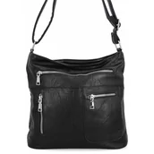 Torebki damskie - Uniwersalna Torebka Damska Listonoszka firmy Herisson 13K392 Czarna - miniaturka - grafika 1