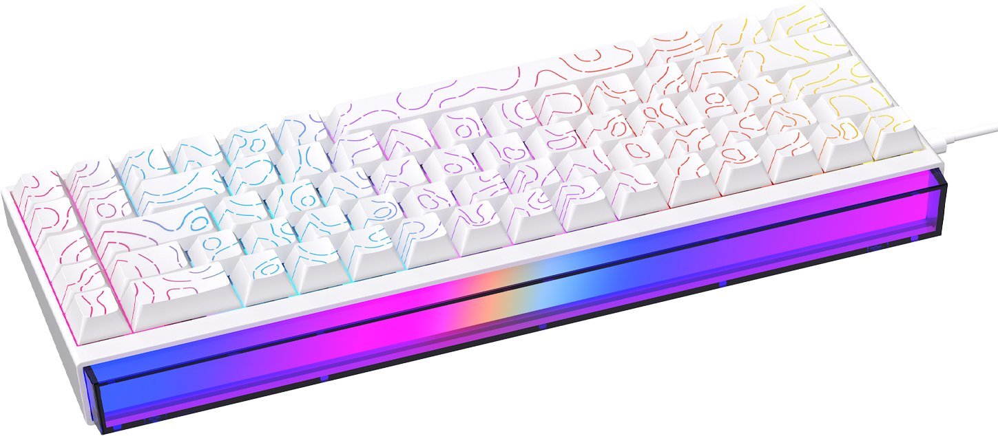 Ajazz Klawiatura mechaniczna przewodowa Ajazz NK68 Red Switch White USB-C NK68-R-S-W