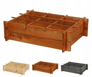 Drewniana grządka podwyższona donica ogrodowa na warzywa warzywnik 80x60 / Wamar-Sosenka - Szklarnie ogrodowe - miniaturka - grafika 1