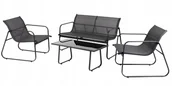 Sofy ogrodowe - mebli ogrodowych czarny Sofa, 2 fotele, stolik Na taras i do ogrodu - miniaturka - grafika 1