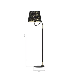 Lampa stojąca Helen, tekstylny klosz czarno-złota - Lampy stojące - miniaturka - grafika 3