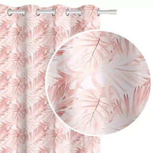 Zasłona 140 x 250 Dekoracyjna Hibis Przelotki Pudr - Zasłony - miniaturka - grafika 1