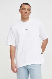 G-Star Raw t-shirt bawełniany męski kolor biały z aplikacją - Koszulki męskie - miniaturka - grafika 1
