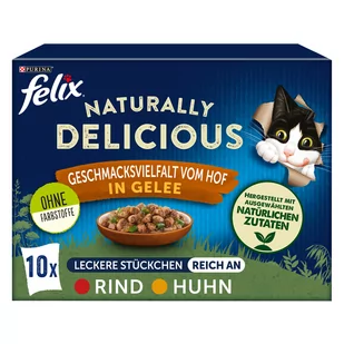 Pakiet Felix Naturally Delicious 10 x 80 g - Wiejskie smaki w galarecie - Mokra karma dla kotów Pakiet Felix Naturally Delicious 10 x 80 g - Wiejskie smaki w galarecie - Mokra karma dla kotów - miniaturka - grafika 1