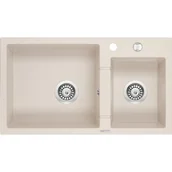 Zlewozmywaki - Deante Piva Zlewozmywak 2-komorowy bez ociekacza beż ZQI 5203 - miniaturka - grafika 1