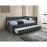 Łóżka dla dzieci i młodzieży - Łóżko Alfie Velvet 120x200 cm z dodatkowym dolnym spaniem - miniaturka - grafika 1