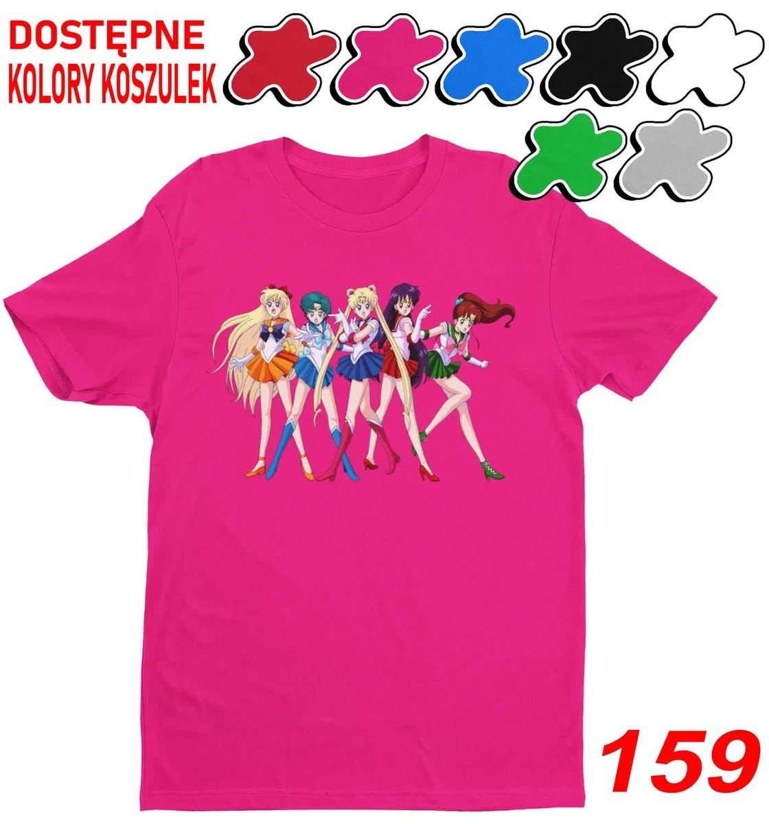 Dziecięca Koszulka Z Nadrukie Czarodziejki Z Księżyca Sailor Moon-L 146-152