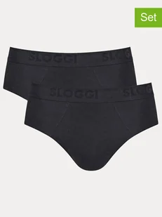 Sloggi Slipy (2 pary) w kolorze czarnym - Majtki męskie - miniaturka - grafika 1