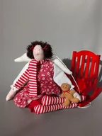 Ozdoby bożonarodzeniowe - Zawieszka aniołek, lalka tekstylna - miniaturka - grafika 1