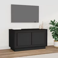 Szafki RTV - vidaXL Szafka pod TV, czarna, 80x35x45 cm, materiał drewnopochodny - miniaturka - grafika 1
