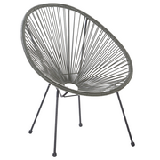 Fotele i krzesła ogrodowe - Beliani Krzesło rattanowe szare ACAPULCO II - miniaturka - grafika 1