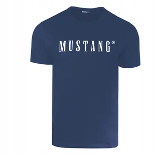 Mustang Koszulka Męska T-shirt Bawełniana 4222 Indigo Rozmiar XL - Koszulki męskie - miniaturka - grafika 1
