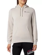 Bluzy damskie - Champion Legacy American Classics W-Script Logo Light Powerblend Fleece Damska bluza z kapturem, Srebrny Szary, S - miniaturka - grafika 1