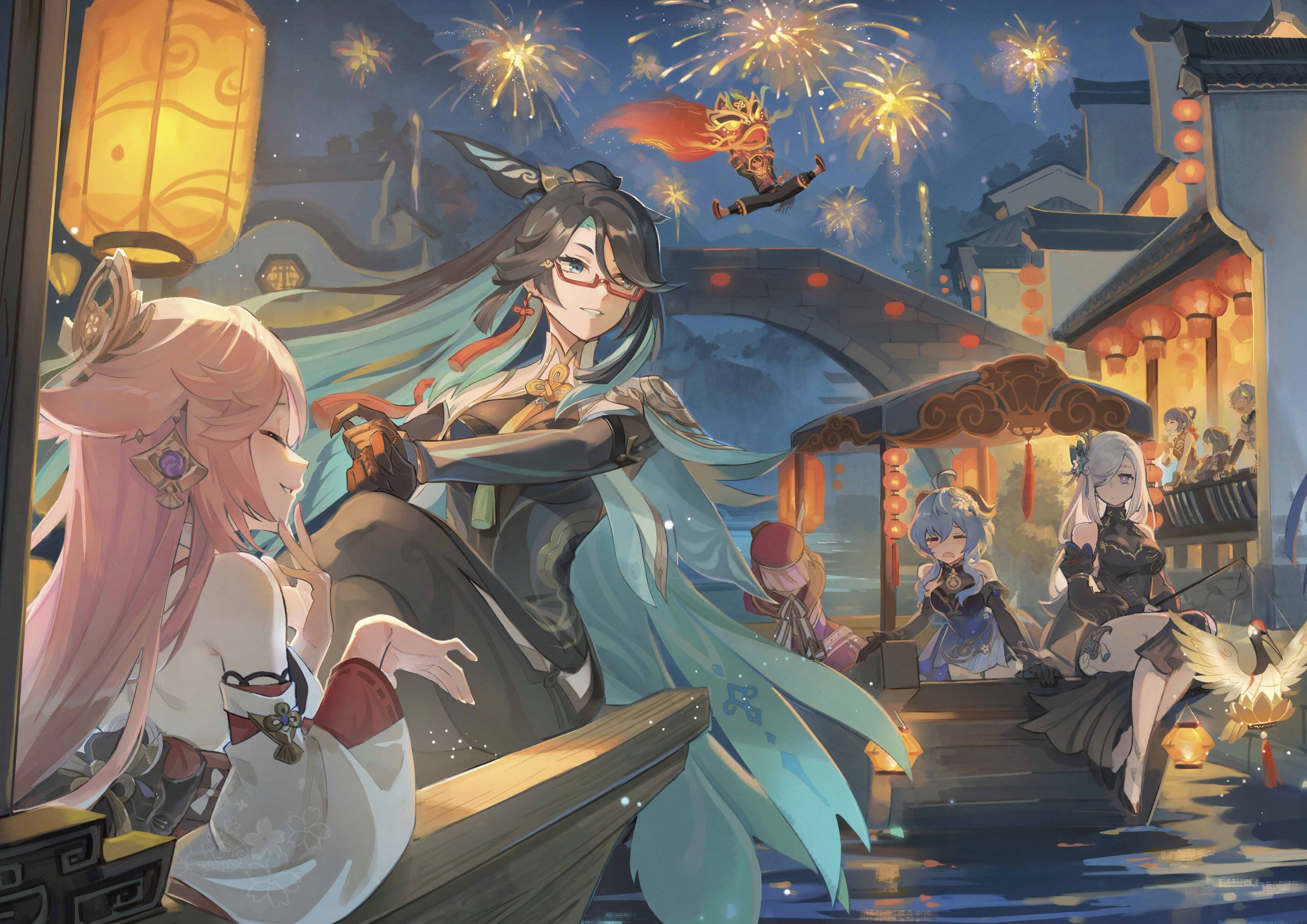 Plakat A3 Genshin Impact Anime Gra Xianyun Cloud Retainer Yae Miko