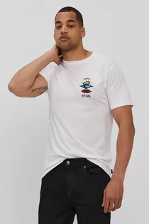 Koszulki męskie - Rip Curl T-shirt męski kolor biały z nadrukiem - grafika 1