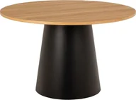 Stoły - Actona Stół okrągły Soli 120cm dąb/czarny - miniaturka - grafika 1
