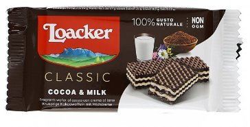 Wafelek kakaowy z mlecznym nadzieniem 45g - Loacker