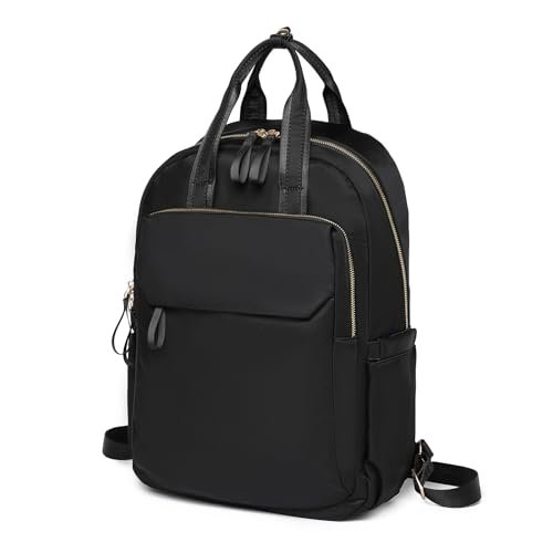 Miss Lulu Plecak na komputer damski, plecaki uniwersyteckie i szkolne, torba na plecak damski na podróż, plecak biurowy dla kobiet, duża pojemność, wodoodporny, czarne, L, Casual
