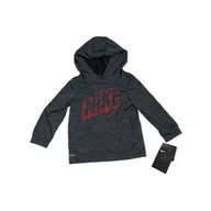 Bluzki damskie - Bluzka wciągana szara z kapturem DRI-FIT NIKE 18M - miniaturka - grafika 1