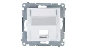 Gniazdka elektryczne - Kontakt Simon 54 - Pokrywa gniazd teleinformatycznych na Keystone skośna - miniaturka - grafika 1