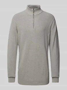 Sweter z dzianiny z kołnierzem model ‘Codford’ - Swetry męskie - miniaturka - grafika 1