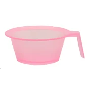 Pozostałe akcesoria fryzjerskie - Miseczka fryzjerska z uchwytem do farbowania do mieszania farby różowa - miniaturka - grafika 1