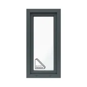 Okna - Okno PCV 3-szybowe fasadowe O11/85 antracytowe 565x1135 mm otwierane do wewnątrz lewe Witraż - miniaturka - grafika 1