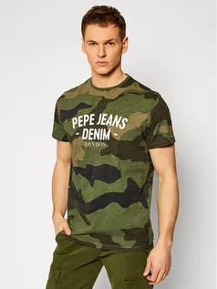 Koszulki męskie - Pepe Jeans T-Shirt Andy PM507544 Zielony Regular Fit - grafika 1