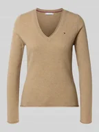 Swetry damskie - Sweter z dzianiny o kroju slim fit z czystej wełny - miniaturka - grafika 1