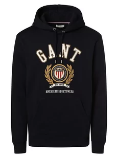 Gant - Męska bluza z kapturem, niebieski - Bluzy męskie - miniaturka - grafika 1