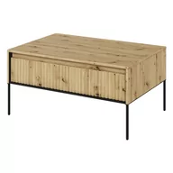 Ławy i stoliki kawowe - Stolik kawowy frezowany TREND 09 dąb artisan/czarne nogi - miniaturka - grafika 1