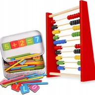 Układanki dla dzieci - ZESTAW EDUKACYJNY PATYCZKI do LICZENIA puszka Liczydło EKO drewniane - miniaturka - grafika 1