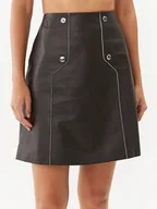 Spódnice - Boss Spódnica skórzana Seminta 50495166 Czarny Regular Fit - miniaturka - grafika 1