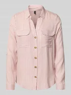 Koszule damskie - Bluzka koszulowa o kroju regular fit z czystej wiskozy model ‘BUMPY’ - miniaturka - grafika 1