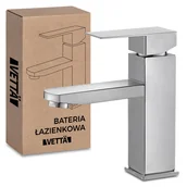 Baterie umywalkowe - VETTÄ Bateria stojąca umywalkowa kran do umywalki zlewu chromowa niska - miniaturka - grafika 1