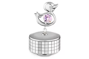 Pozytywka Kaczka Swarovski Różowa Z Grawerem - Karuzele dla niemowląt - miniaturka - grafika 1