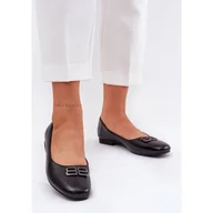 Baleriny - Eleganckie Baleriny Damskie Z Ozdobą Vinceza 62206 Czarne - miniaturka - grafika 1