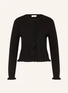 Swetry damskie - Darling Harbour Kardigan Z Falbankami schwarz - miniaturka - grafika 1