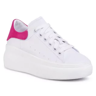 Sneakersy damskie - Sneakersy BALDACCINI - 13530/1 Biały Lico/Fuksja Zamsz - grafika 1