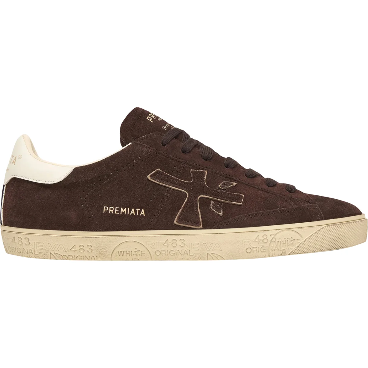 Premiata Buty Damskie Sneakersy Steven 7897 Skórzane Premium Brązowe 37