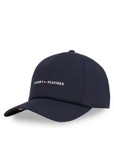 Tommy Hilfiger Czapka z daszkiem Th Foundation Soft 6 Panel Cap AM0AM13162 Granatowy - Czapki męskie - miniaturka - grafika 1