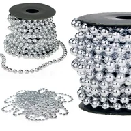 Oświetlenie świąteczne - Łańcuch Na Choinkę Koraliki Girlanda Srebrny Szpula - miniaturka - grafika 1