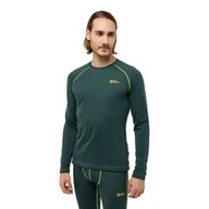 Bielizna sportowa męska - Męska ocieplana bluzka z długim rękawem Jack Wolfskin INFINITE WARM LS M black olive - M - miniaturka - grafika 1